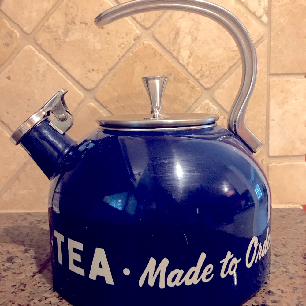 Kate Spade navy tea kettle - never use
